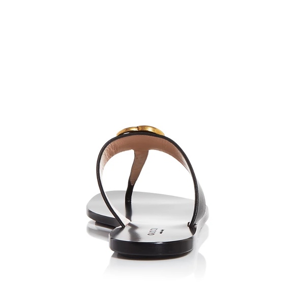 GUCCI Marmont Thong Sandals - Black with Gold Hardware, Size 38/ US 8, NIB - Picture 14 of 14